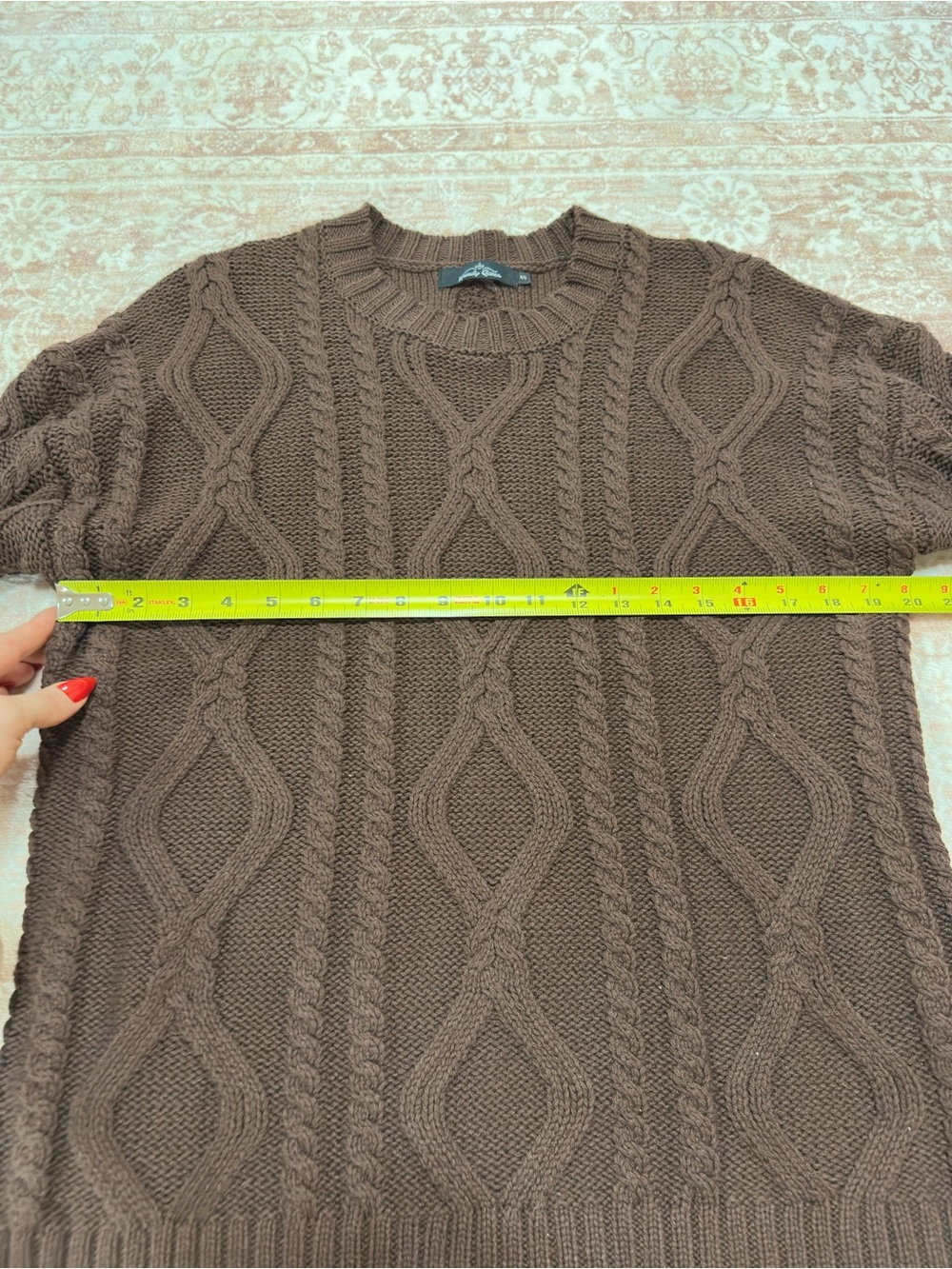 NWOT 🤎 Espresso Cable Knot Cotton Blend Sweater - Picture 7 of 10